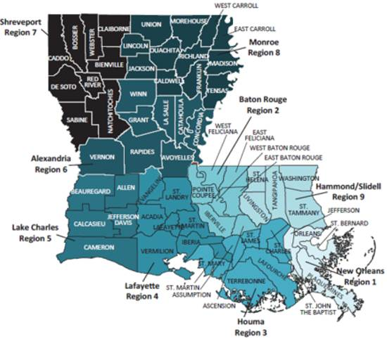 Louisiana Regional Map